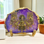 Laxmi on Natural Agate Stone with Stand & Suede Gift Box - Premium Gift for Any Occasion La Vie Bien Laxmi on Natural Agate Stone with Stand & Suede Gift Box - Premium Gift for Any Occasion