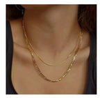 Layered Figaro Chain Necklace by Curated By Suarez