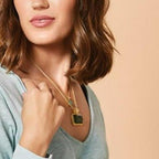 Layered Pendant Necklace - 17" Green Aventurine Jewelry La Vie Bien Layered Pendant Necklace - 17" Green Aventurine