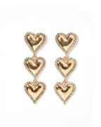 Layla Heart Statement Earrings - Gold