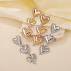 Layla Heart Statement Earrings - Gold