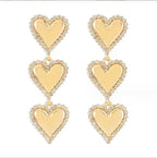 Layla Heart Statement Earrings - Gold