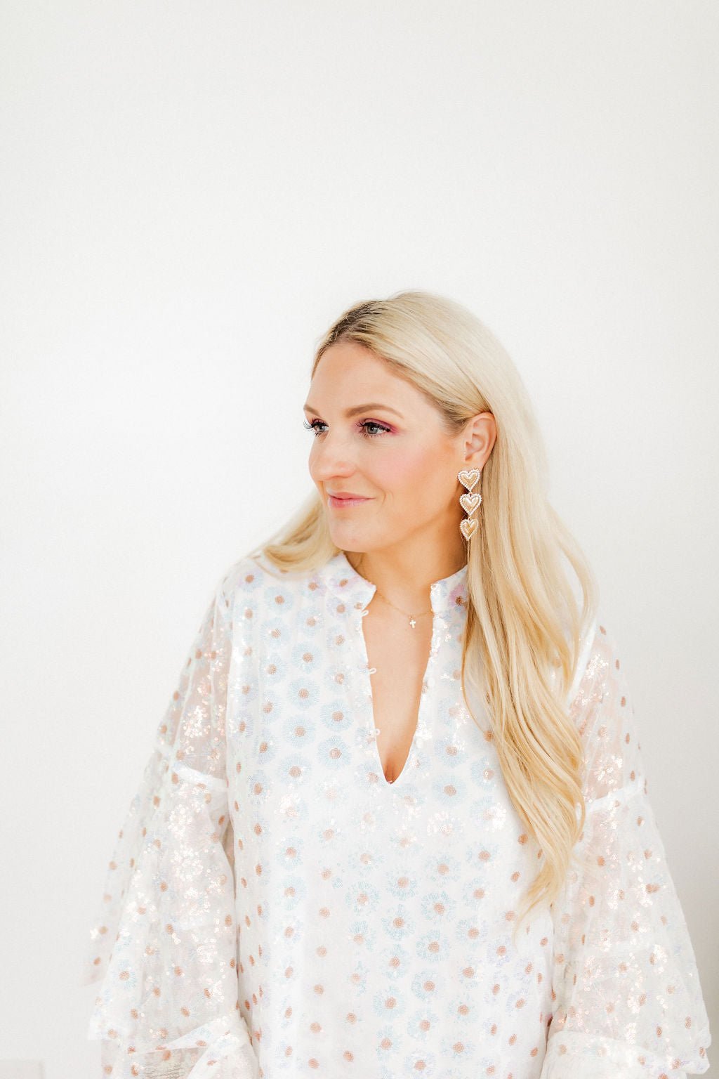 Layla Heart Statement Earrings - Gold