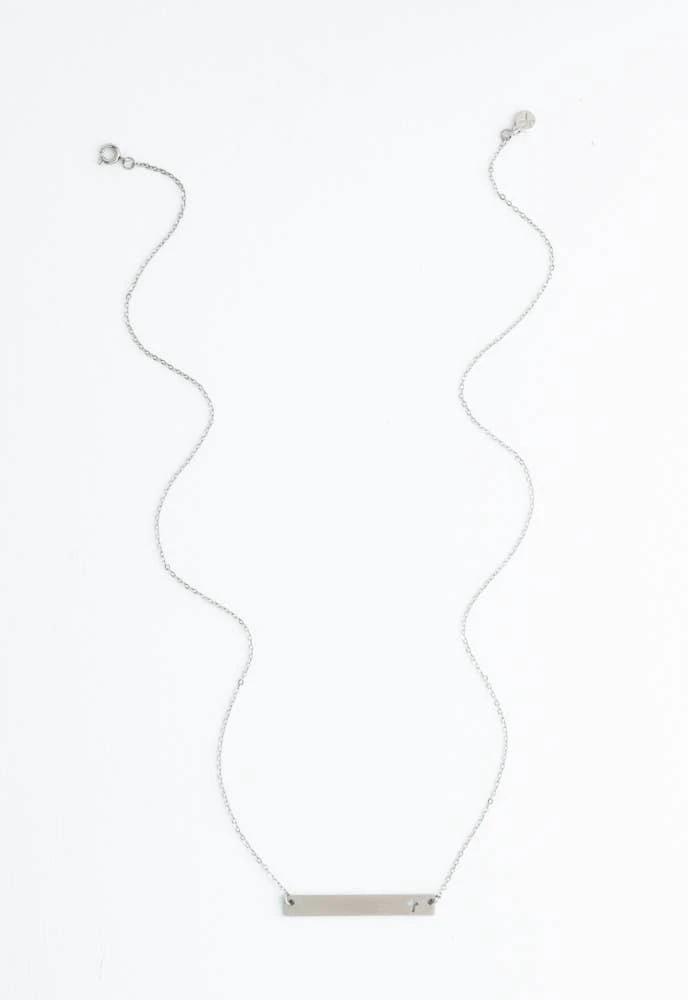 Layla Silver Cross Bar Necklace