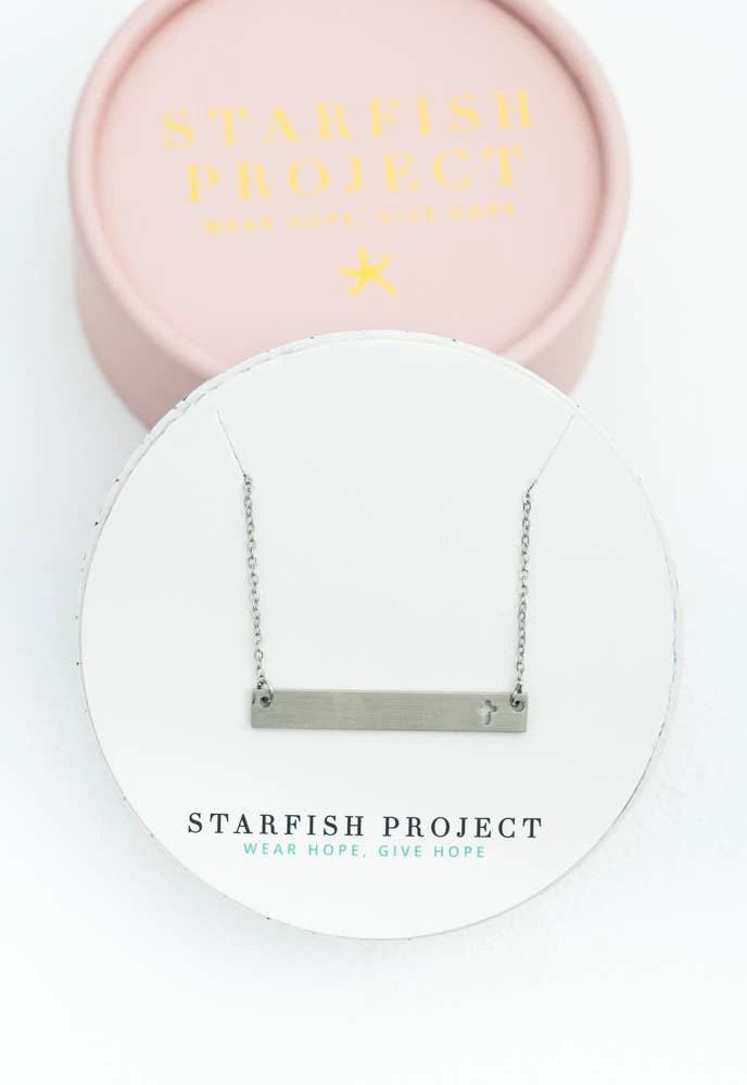 Layla Silver Cross Bar Necklace