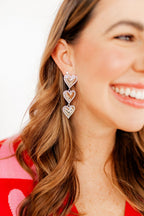Layla Heart Statement Earrings - Silver