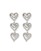 Layla Heart Statement Earrings - Silver