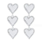 Layla Heart Statement Earrings - Silver
