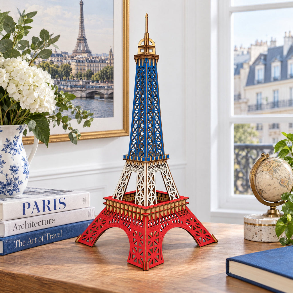 Paris Eiffel Tower Wooden Model Kit 94 Piece Laser Cut Decor