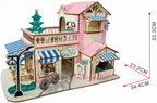 Coffee Shop Building Model Kit - Wooden Laser-Cut 3D Puzzle (161 Pcs)