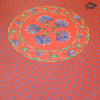 French Provencal tablecloth - Acrylic coated cotton, Spill-proof - 70" Round - Lavender red | Le Cluny