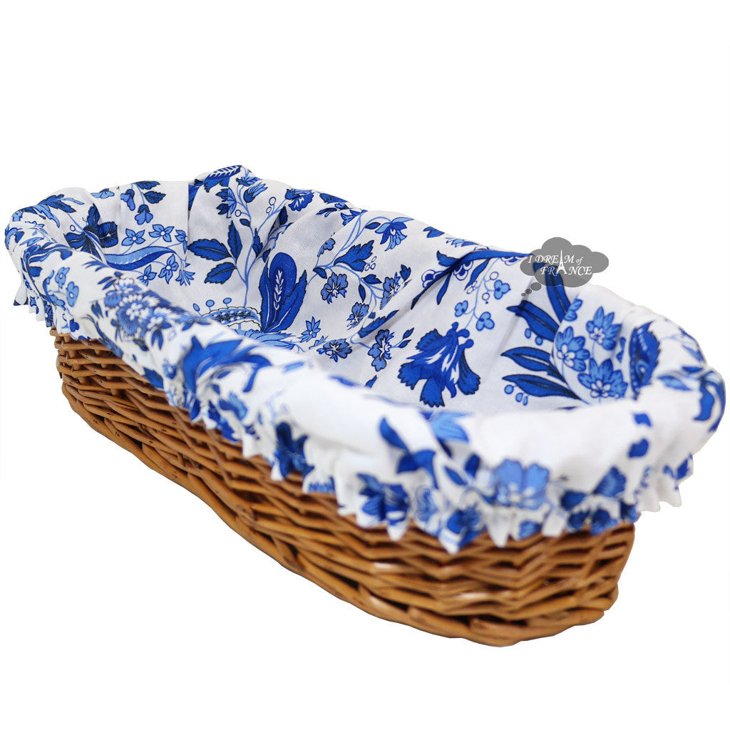 Versailles Blue French Baguette Basket with Removable Liner by Le Cluny