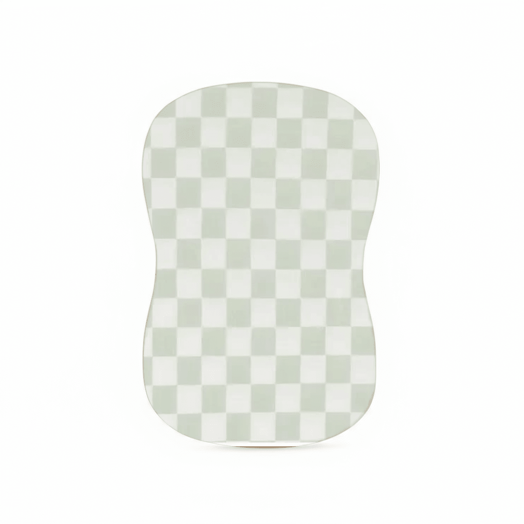 Leaf Green Checkered Baby Lounger Cover La Vie Bien Leaf Green Checkered Baby Lounger Cover