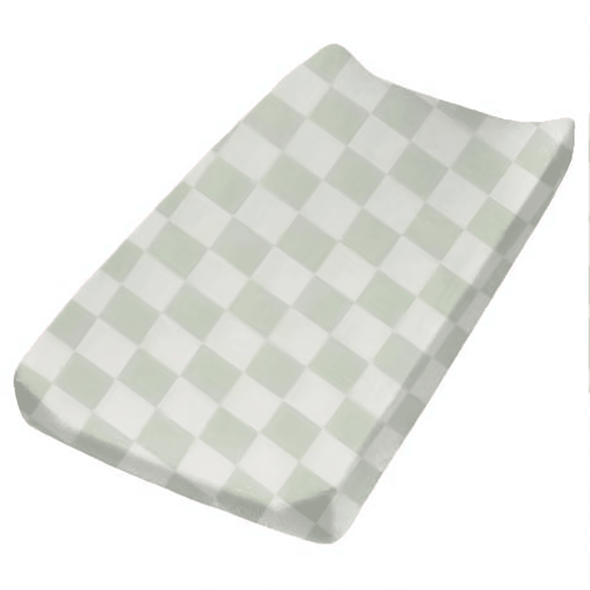 Leaf Green Checkered Changing Pad Cover La Vie Bien Leaf Green Checkered Changing Pad Cover