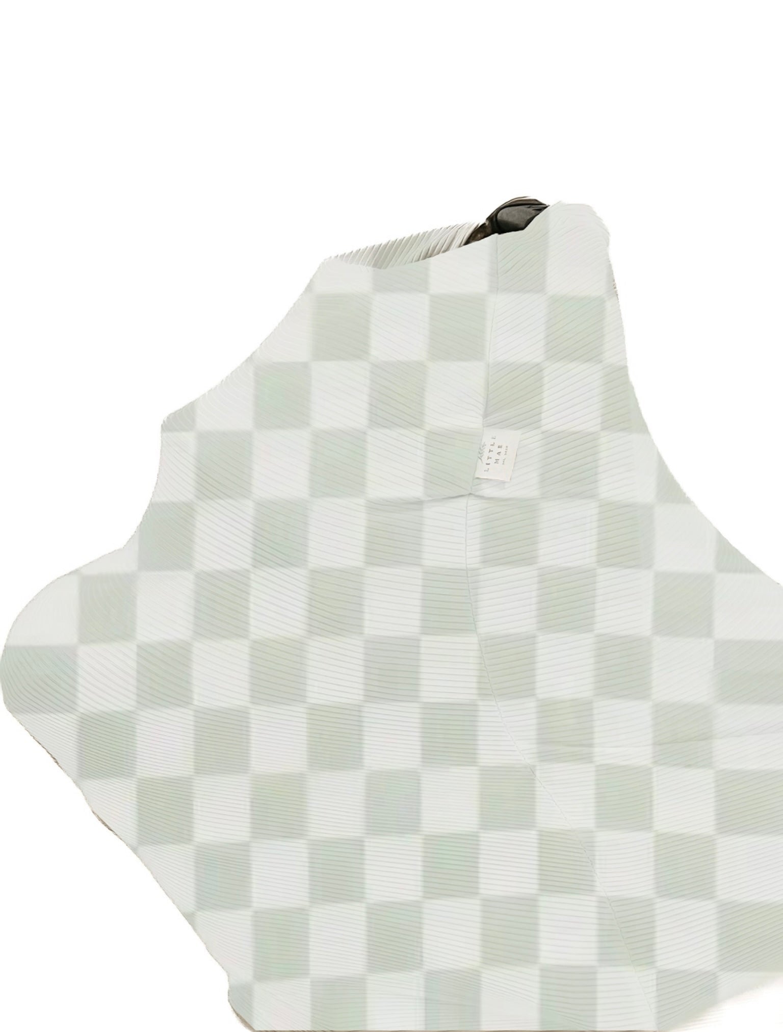 Leaf Green & White Checkered Carseat Cover La Vie Bien Leaf Green & White Checkered Carseat Cover