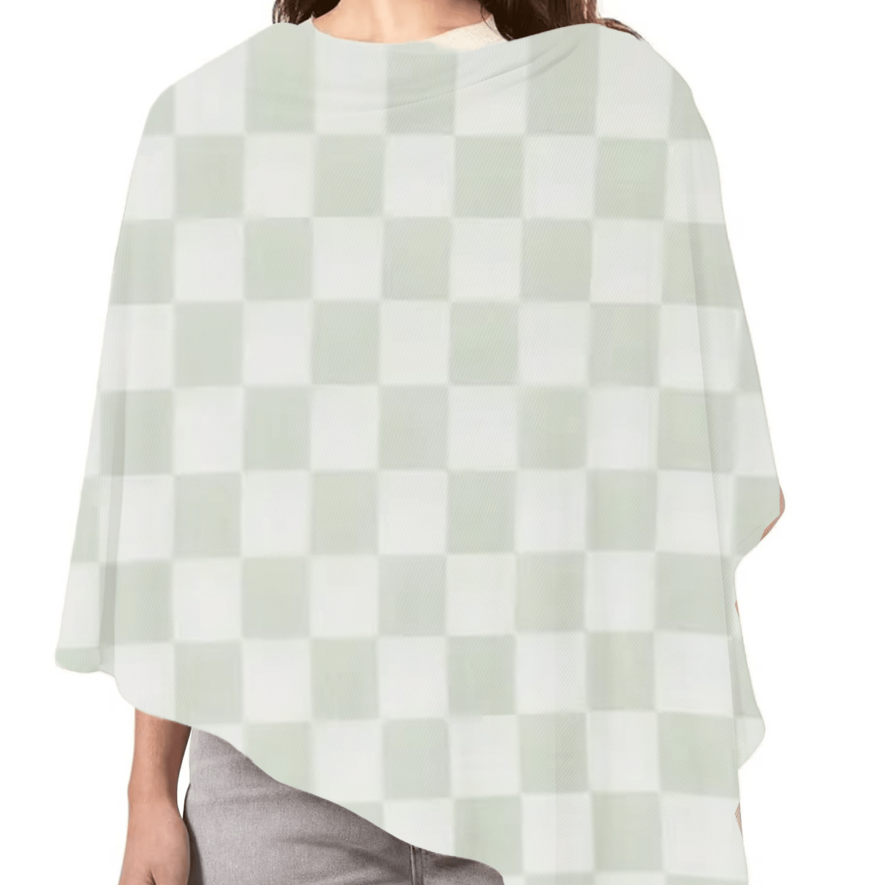 Leaf Green & White Checkered Carseat Cover La Vie Bien Leaf Green & White Checkered Carseat Cover