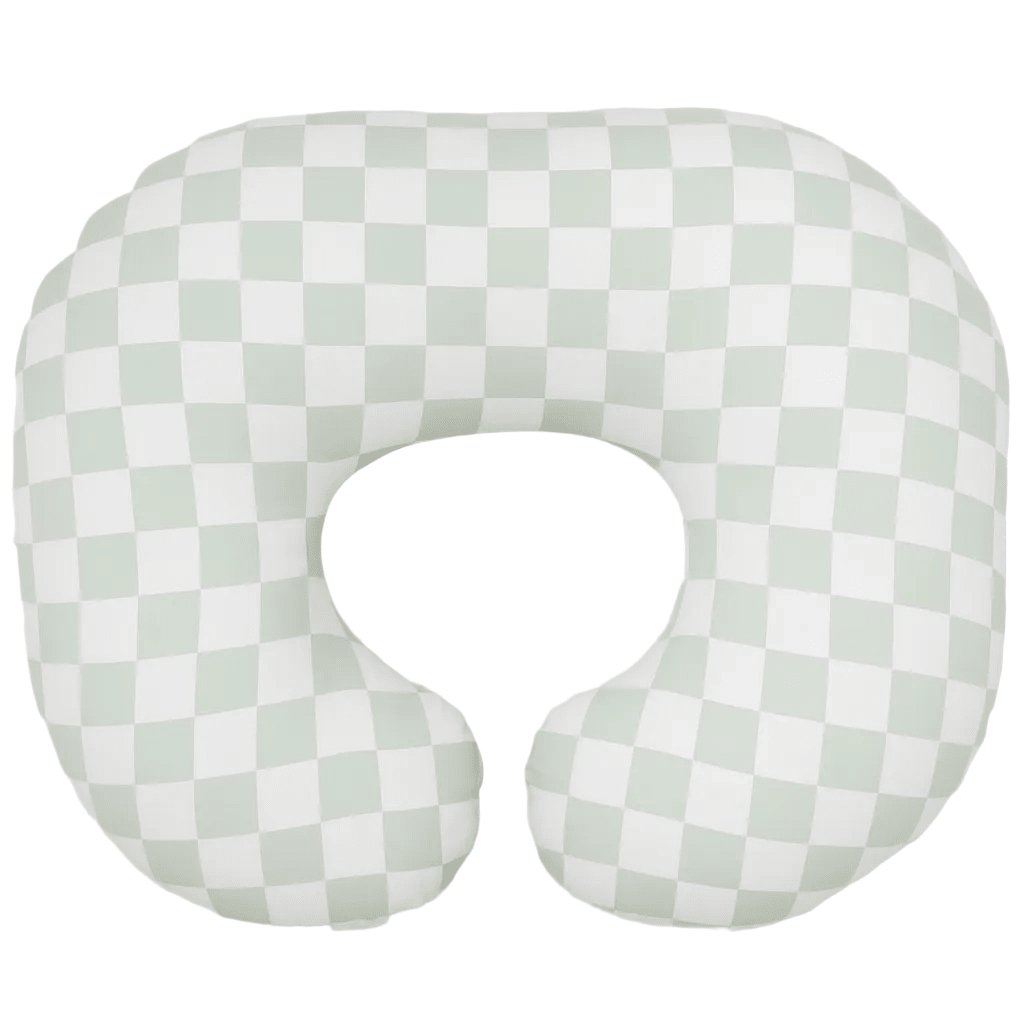 Leaf Green & White Checkered Nursing Pillow Cover La Vie Bien Leaf Green & White Checkered Nursing Pillow Cover