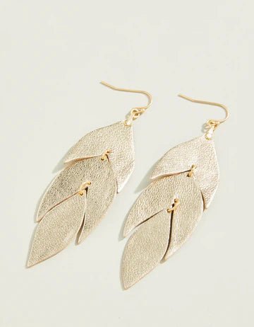 Leaf Leather Earrings Gold La Vie Bien Leaf Leather Earrings Gold