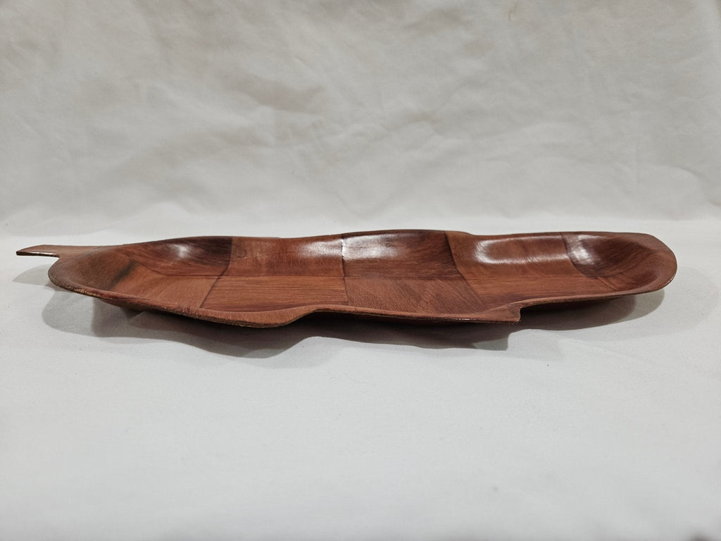 Leaf Shaped Parquet Woven Wood Dish Dishes La Vie Bien Leaf Shaped Parquet Woven Wood Dish