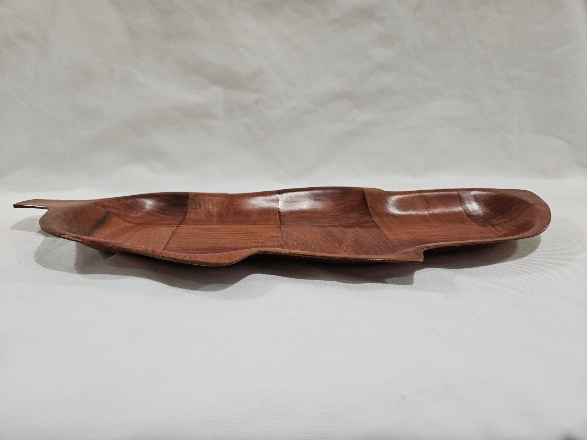 Leaf Shaped Parquet Woven Wood Dish Dishes La Vie Bien Leaf Shaped Parquet Woven Wood Dish