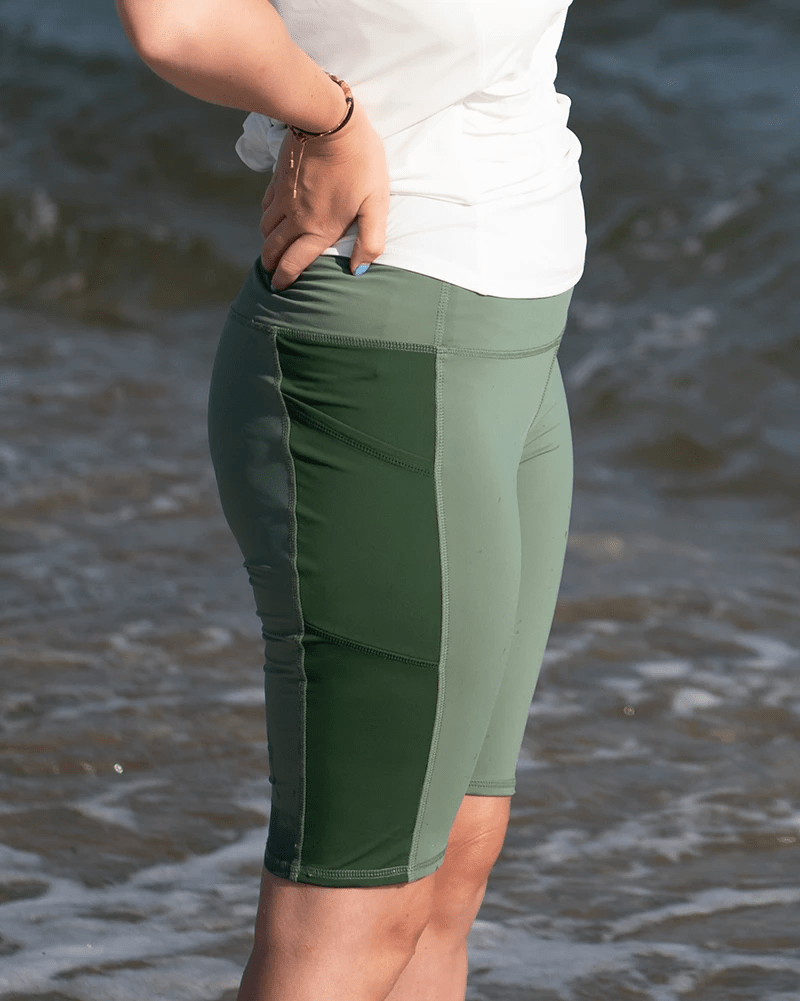 Leap In Swim & Bike Shorts - Palmetto with Seagrass