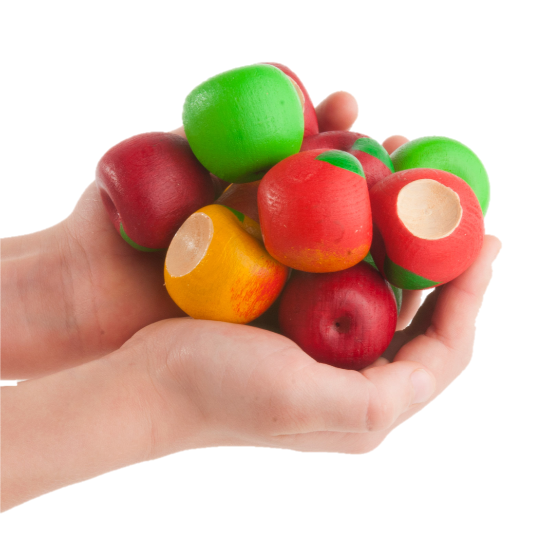 Educational Apples Counting set (Set of 12 - 4 different colors with a linen storage bag)