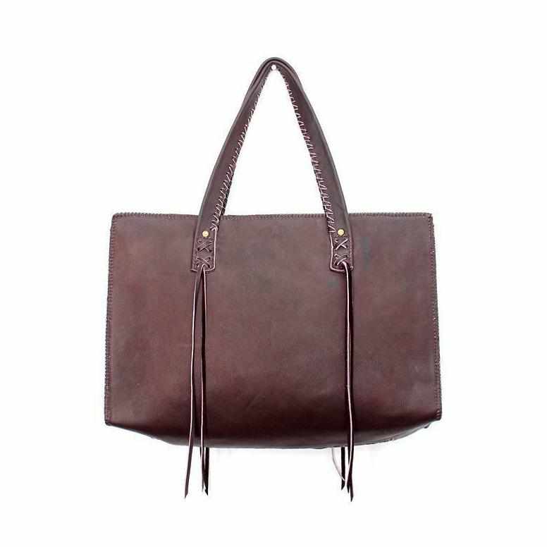 Leather Boho Tribal Tote Bag - Thailand Bags La Vie Bien Leather Boho Tribal Tote Bag - Thailand