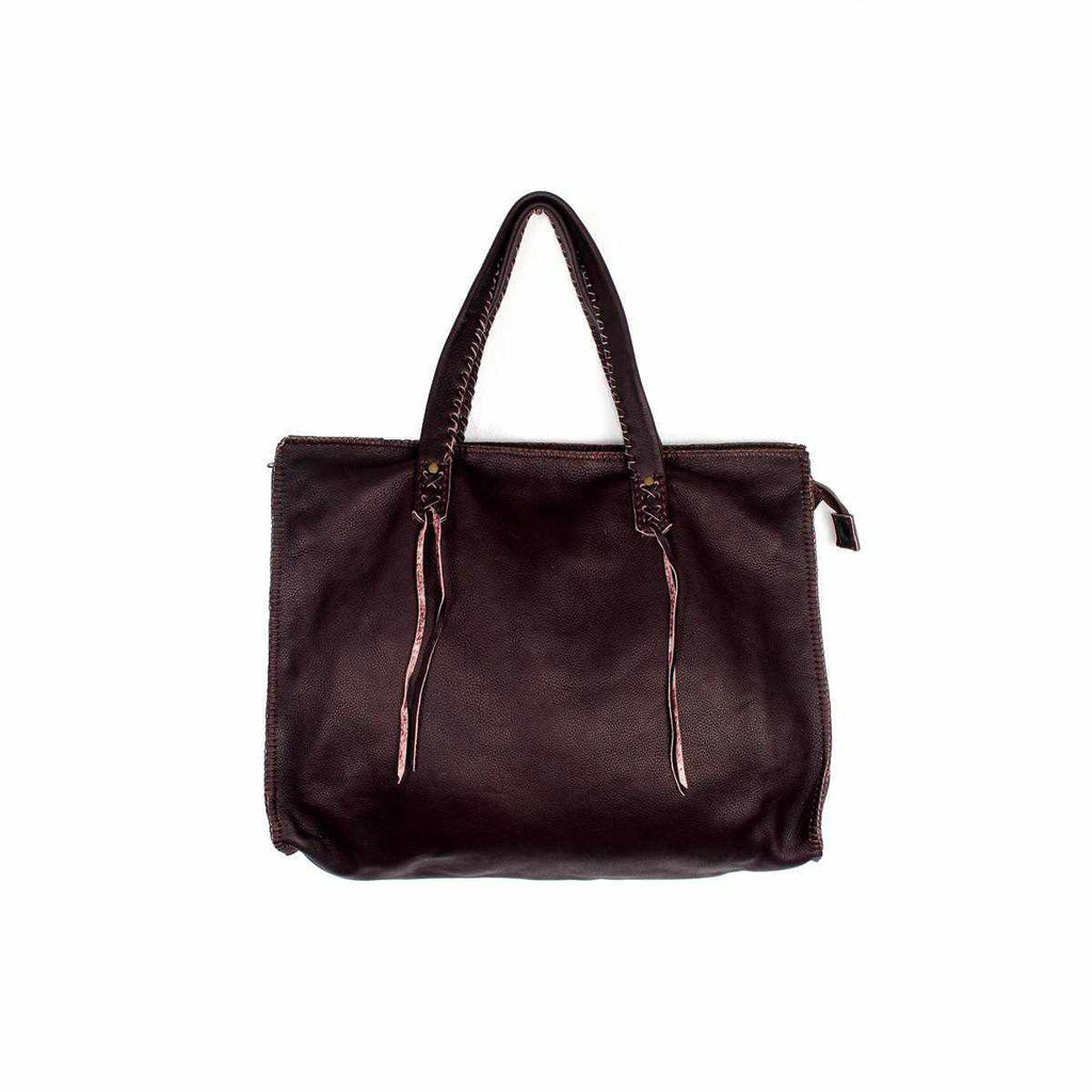 Leather Boho Tribal Tote Bag - Thailand Bags La Vie Bien Leather Boho Tribal Tote Bag - Thailand