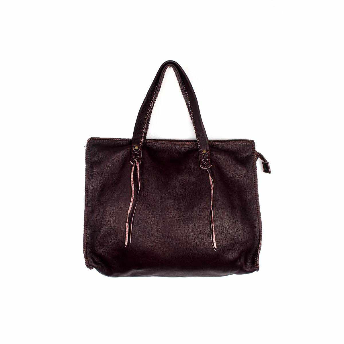 Leather Boho Tribal Tote Bag - Thailand Bags La Vie Bien Leather Boho Tribal Tote Bag - Thailand