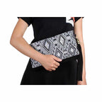 Leather Clutch with Geometric Embroidery Bag - Thailand Bags La Vie Bien Leather Clutch with Geometric Embroidery Bag - Thailand