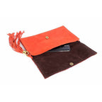 Leather Clutch with Geometric Embroidery Bag - Thailand Bags La Vie Bien Leather Clutch with Geometric Embroidery Bag - Thailand