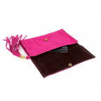 Leather Clutch with Geometric Embroidery Bag - Thailand Bags La Vie Bien Leather Clutch with Geometric Embroidery Bag - Thailand