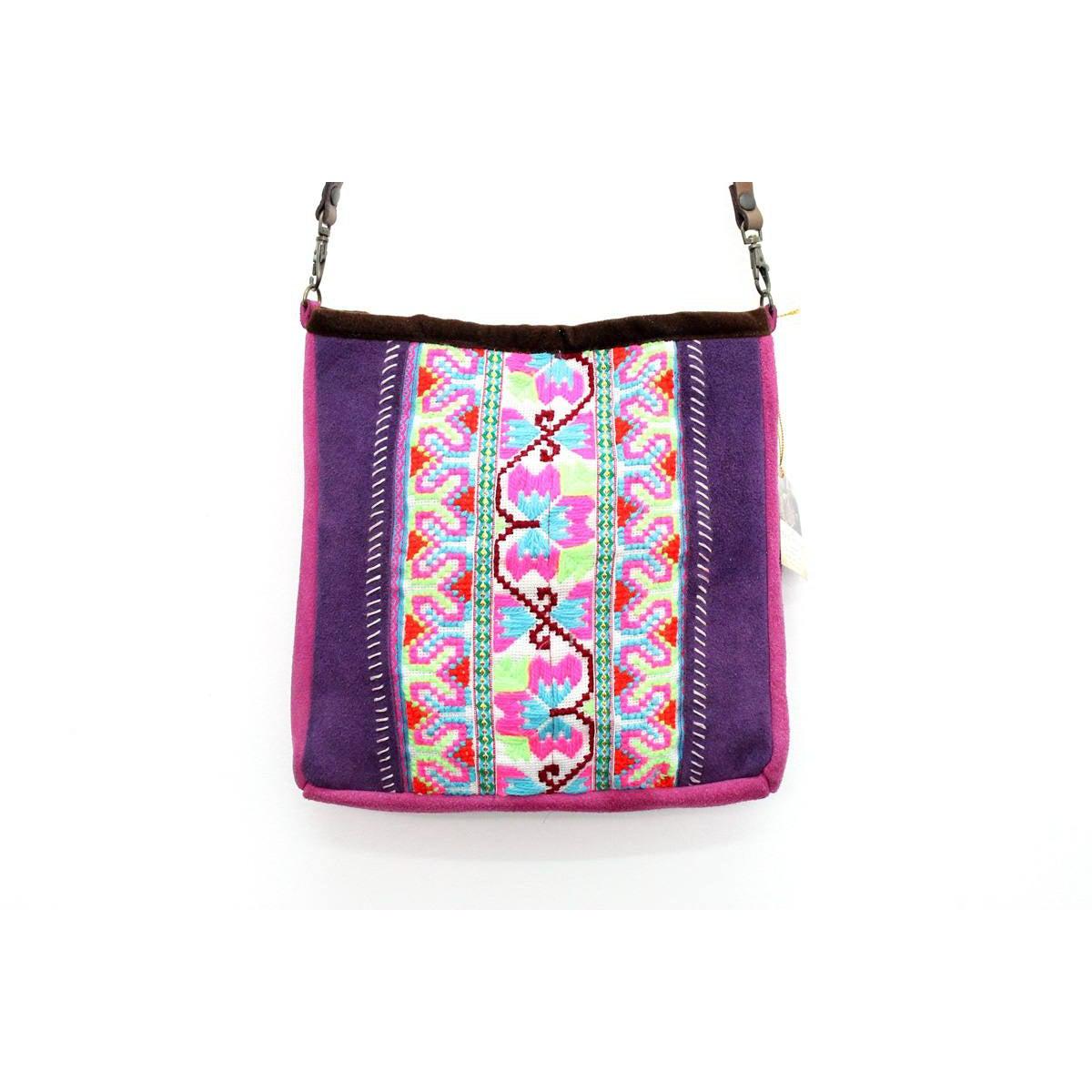 Leather Embroidered Crossbody Bag - Thailand Bags La Vie Bien Leather Embroidered Crossbody Bag - Thailand