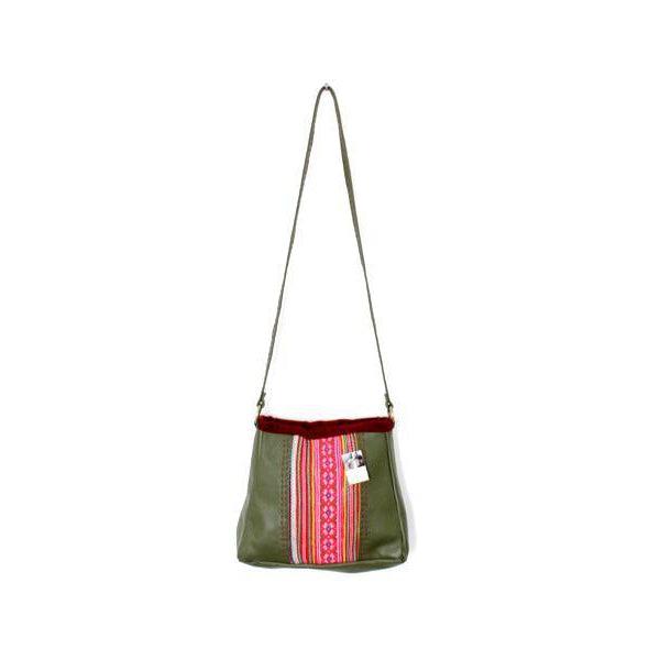 Leather Embroidered Crossbody Bag - Thailand Bags La Vie Bien Leather Embroidered Crossbody Bag - Thailand