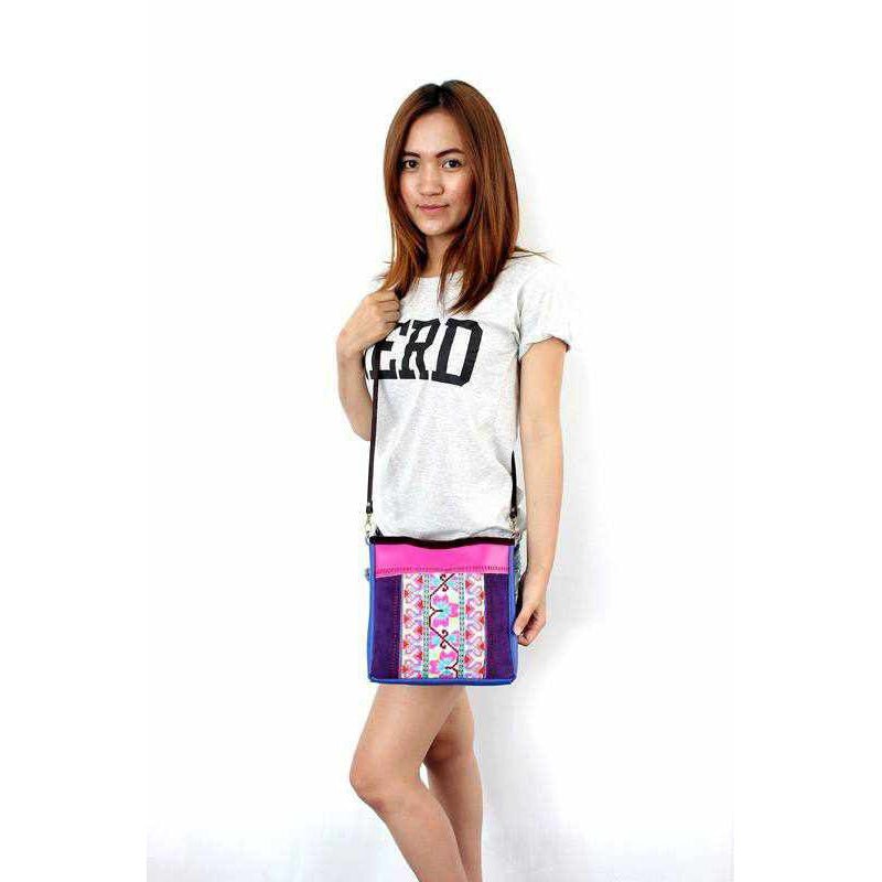 Leather Embroidered Crossbody Bag - Thailand Bags La Vie Bien Leather Embroidered Crossbody Bag - Thailand