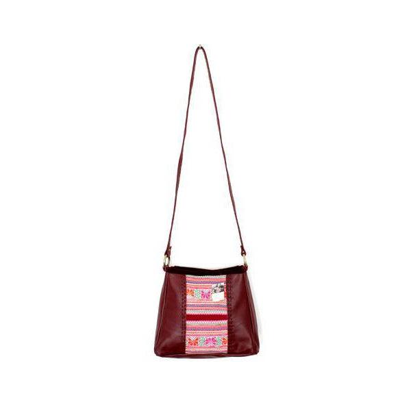 Leather Embroidered Crossbody Bag - Thailand Bags La Vie Bien Leather Embroidered Crossbody Bag - Thailand