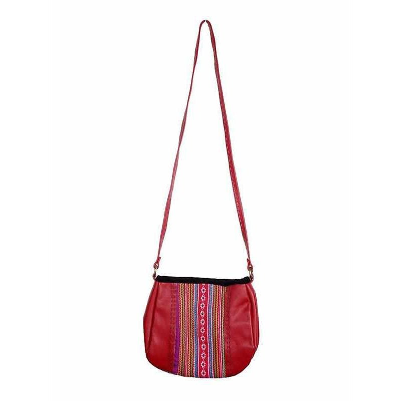 Leather Embroidered Crossbody Bag - Thailand Bags La Vie Bien Leather Embroidered Crossbody Bag - Thailand