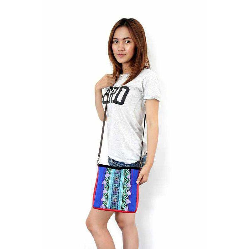 Leather Embroidered Crossbody Bag - Thailand Bags La Vie Bien Leather Embroidered Crossbody Bag - Thailand