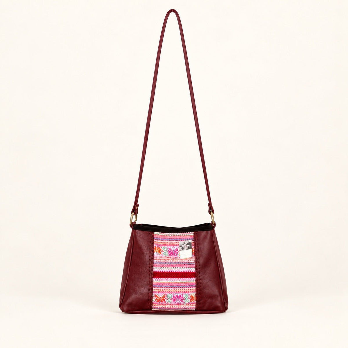 Leather Embroidered Crossbody Bag - Thailand Crossbody La Vie Bien Leather Embroidered Crossbody Bag - Thailand