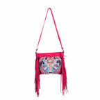 Leather Fringe Embroidered Crossbody Bag - Thailand Bags La Vie Bien Leather Fringe Embroidered Crossbody Bag - Thailand