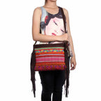 Leather Fringe Embroidered Crossbody Bag - Thailand Bags La Vie Bien Leather Fringe Embroidered Crossbody Bag - Thailand