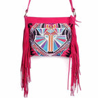 Leather Fringe Embroidered Crossbody Bag - Thailand Bags La Vie Bien Leather Fringe Embroidered Crossbody Bag - Thailand