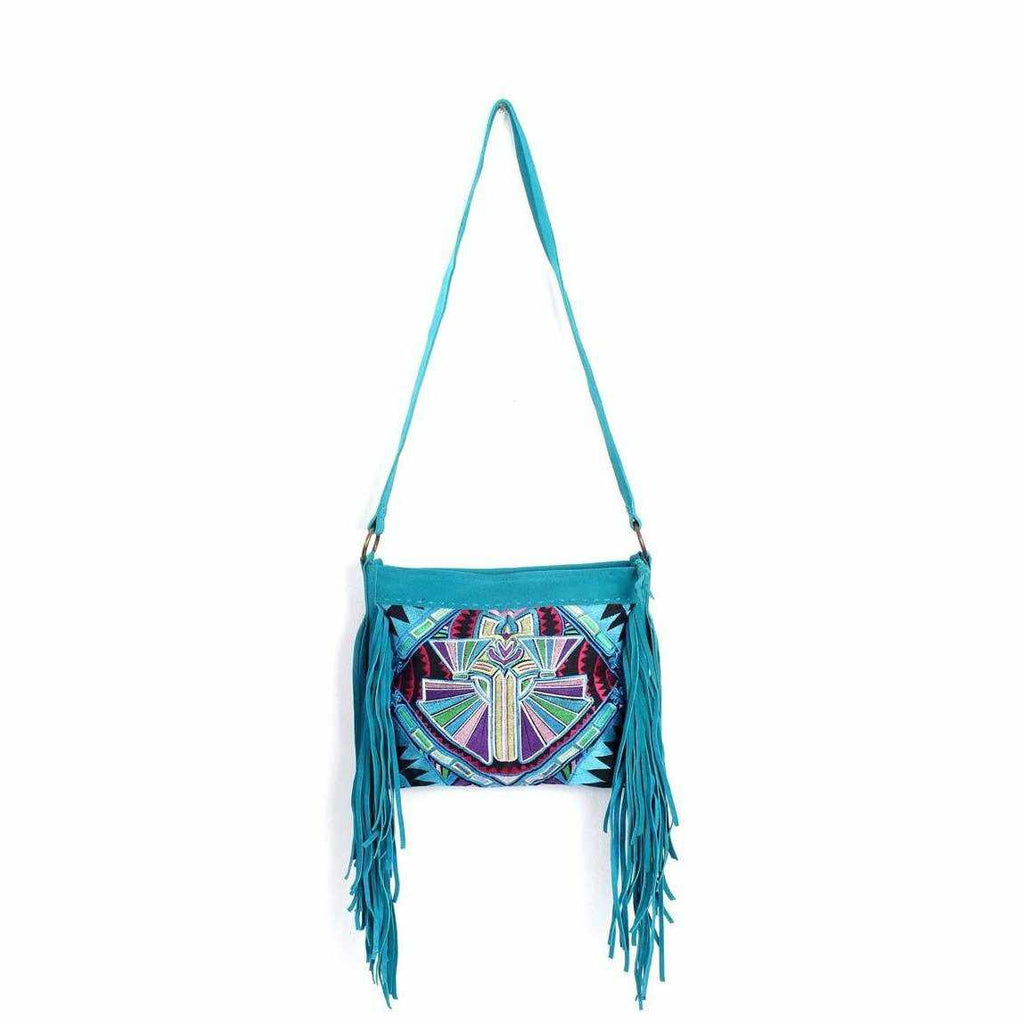 Leather Fringe Embroidered Crossbody Bag - Thailand Bags La Vie Bien Leather Fringe Embroidered Crossbody Bag - Thailand