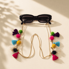 Leather PomPom & Tassels Sunglass Holders - Thailand Jewelry La Vie Bien Leather PomPom & Tassels Sunglass Holders - Thailand