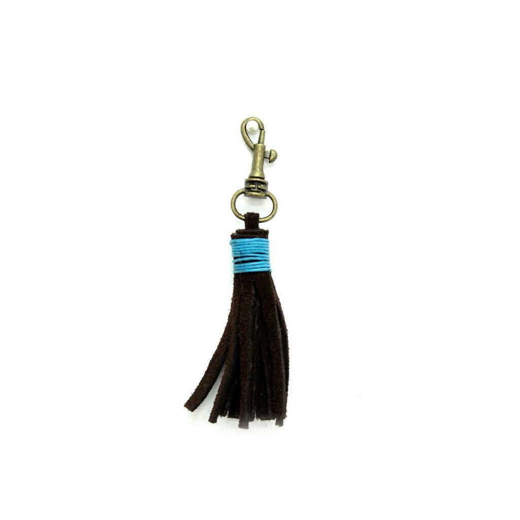 Leather Tassel Zipper Pull | Unisex Handmade Keychain in Minimal Boho Style | Thailand Zipper Pulls La Vie Bien Leather Tassel Zipper Pull | Unisex Handmade Keychain in Minimal Boho Style | Thailand