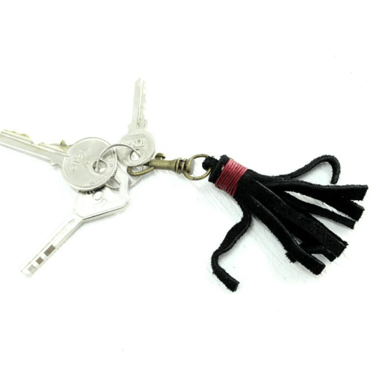 Leather Tassel Zipper Pull | Unisex Handmade Keychain in Minimal Boho Style | Thailand Zipper Pulls La Vie Bien Leather Tassel Zipper Pull | Unisex Handmade Keychain in Minimal Boho Style | Thailand