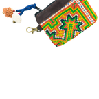 Leather Vintage Upcycled Hmong Textile Coin Purse - Thailand Coin Purses La Vie Bien Leather Vintage Upcycled Hmong Textile Coin Purse - Thailand