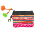 Leather Vintage Upcycled Hmong Textile Coin Purse - Thailand Coin Purses La Vie Bien Leather Vintage Upcycled Hmong Textile Coin Purse - Thailand
