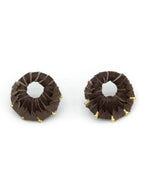 Leather Wrap Stud Earrings by Fair Anita