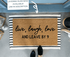 Leave by 9 Funny Doormat by Nickel Designs Custom Doormats